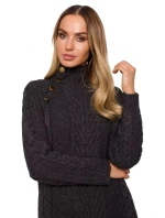 Dámske svetrové šaty s vysokým golierom M635 - Moe Dámske svetrové šaty s vysokým golierom M635 - Moe