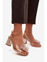 Dámske sandále na podpätku D&A MR52-238 Rose gold - D&A