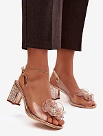 Dámske sandále na podpätku D&A MR52-238 Rose gold - D&A