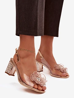 Dámske sandále na podpätku D&A MR52-238 Rose gold - D&A