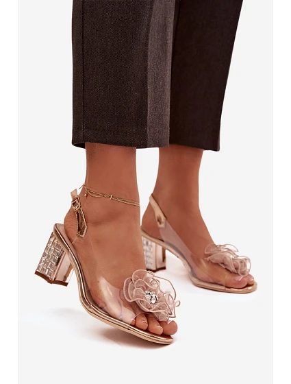 Dámske sandále na podpätku D&A MR52-238 Rose gold - D&A