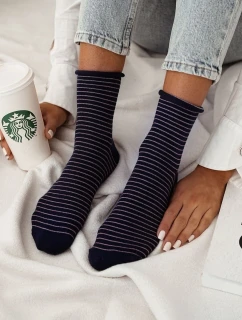Dámske netlakové ponožky s tenkými prúžkami 0200.120