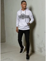 Pánská mikina s kapucí a potiskem bílá Dstreet model 21968216 - FashionStreet