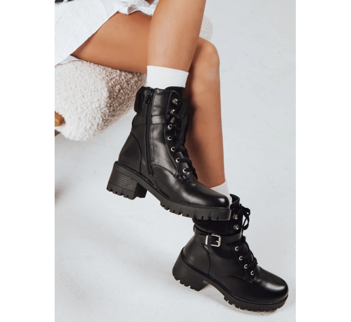 Dámské šněrovací boty černé Dstreet model 21993744 - FashionStreet Dámské šněrovací boty černé Dstreet model 21993744 - FashionStreet