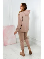 Izolovaná súprava s výšivkou Los Angeles tmavo béžová