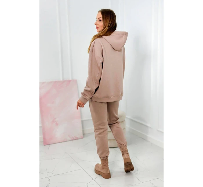 Izolovaná súprava s výšivkou Los Angeles tmavo béžová