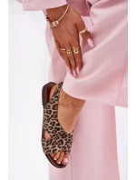Dámské kožené sandály leopardí hnědé model 21694322 - Zazoo Dámské kožené sandály leopardí hnědé model 21694322 - Zazoo