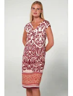 Dámske plážové šaty s krátkymi rukávmi 20488 318 bordový vzor - Vamp