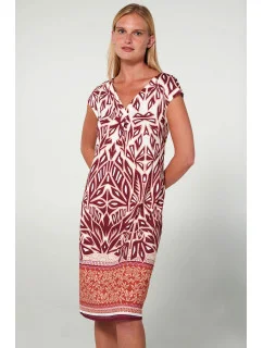 Dámske plážové šaty s krátkymi rukávmi 20488 318 bordový vzor - Vamp
