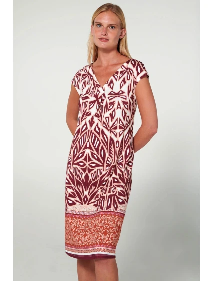 Dámske plážové šaty s krátkymi rukávmi 20488 318 bordový vzor - Vamp