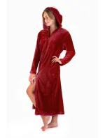 Dámsky župan Siena s kapucňou na zips 3656 burgundy - Vestis Dámsky župan Siena s kapucňou na zips 3656 burgundy - Vestis