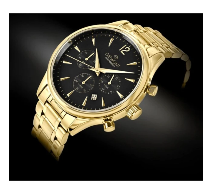 Pánské hodinky Chronograph Sapphire Gold Black model 21807565 - Giewont Pánské hodinky Chronograph Sapphire Gold Black model 21807565 - Giewont