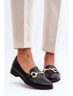 model 21646261 Dámské Mokasíny Kožené S Ozdobou Černé - Zazoo