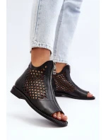 Kožené sandály na zip model 21649674 - Zazoo