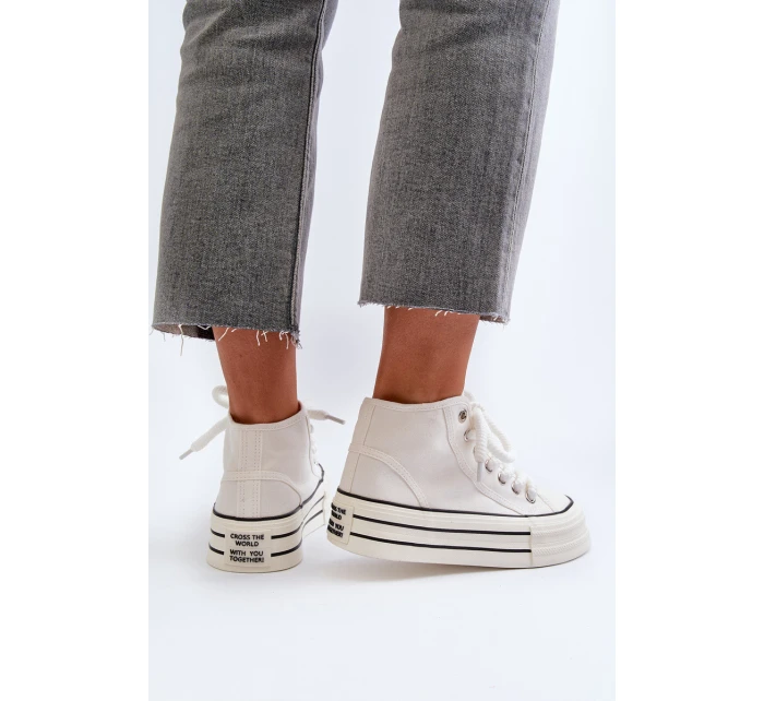 Dámské tenisky na platformě bílé model 21652300 - Boto