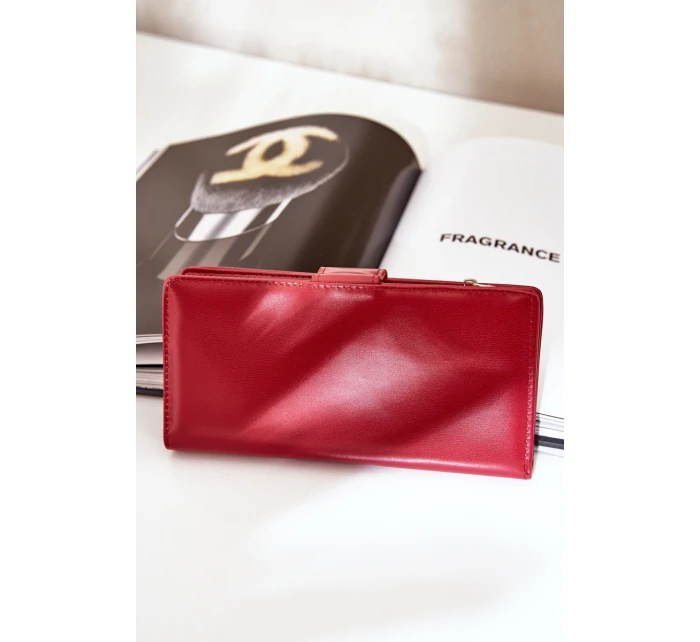 Portfel Damski Z Eko Skóry Czerwony Kalinessa