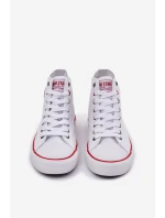 Materiałowe Trampki Męskie Big Star NN174305 HI-POLY SYSTEM Białe