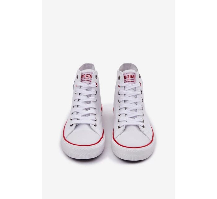 Materiałowe Trampki Męskie Big Star NN174305 HI-POLY SYSTEM Białe