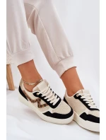 Buty Sportowe Damskie Na Platformie Panterka Czarne Lorori