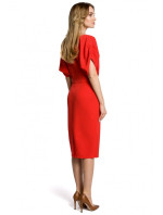 Plášťové šaty s rukávy červené model 18001754 - Moe