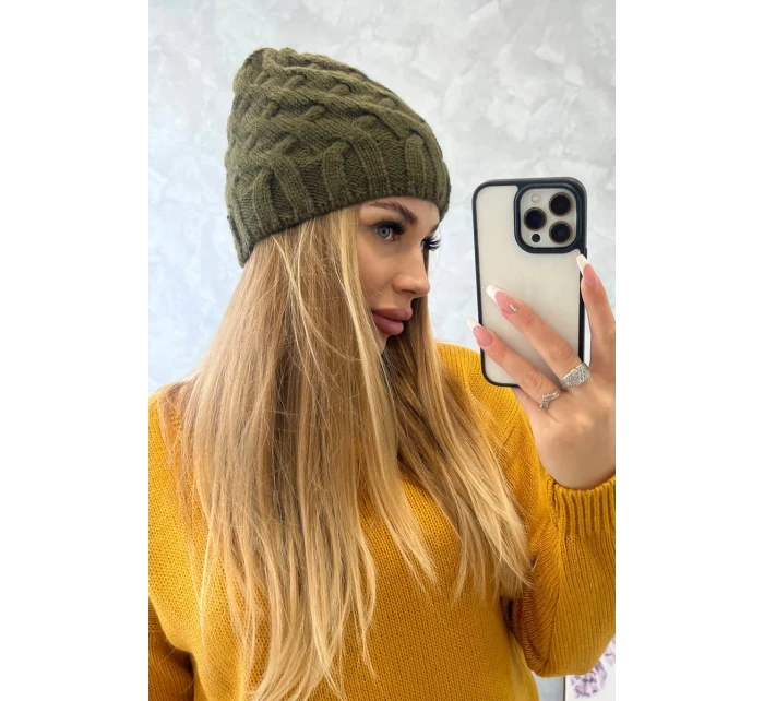 Fleecová čiapka Agnes K239 khaki