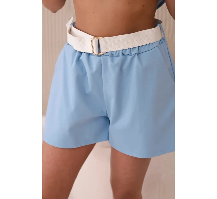 Sada s potiskem new punto halenkové + šortky modrý