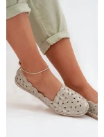 Dámské nazouvací baleríny s květinami zlaté model 22026526 - EVENTO