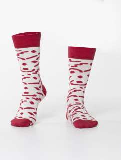 Krémové pánske ponožky so vzorom