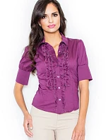 Dámska košeľa M025 Eggplant tmavo fialová - Figl