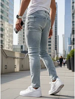 Pánske džínsy slim fit fitted svetlomodré FashionStreet UX4489