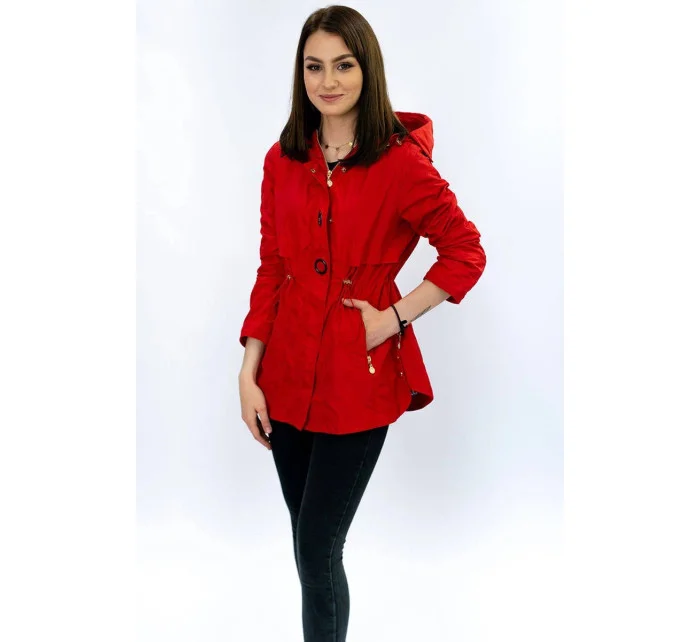 Krátká červená bunda typu parka model 8237759 - LHD