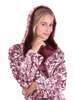 Dámsky župan Flora s kapucňou 3956 4803 mauve wine - Vestis Dámsky župan Flora s kapucňou 3956 4803 mauve wine - Vestis