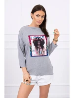 American Girl model 18743847 halenka šedá S/M L/XL - K-Fashion