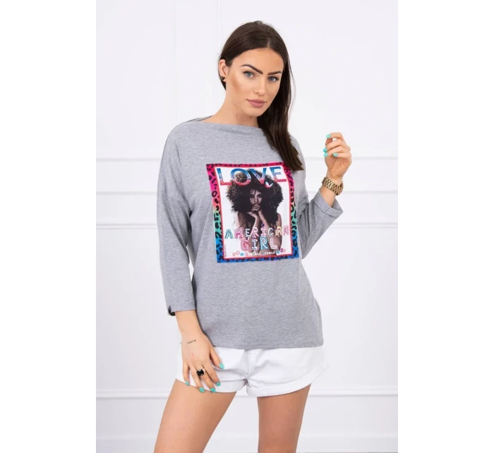 American Girl model 18743847 halenka šedá S/M L/XL - K-Fashion