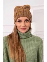 Fleecová čiapka Dolores K303 horčicová+hnedá