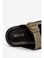 Lekkie Klapki Męskie Z Klamrami Big Star NN174592 Ciemnozielone