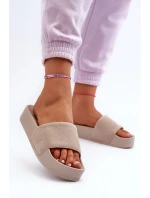 Dámske semišové šľapky Big Star Beige