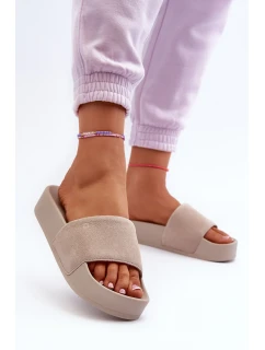 Dámske semišové šľapky Big Star Beige