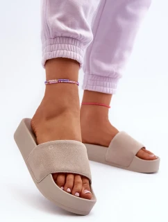 Dámske semišové šľapky Big Star Beige