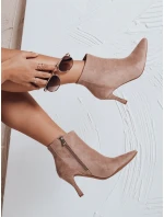 FashionStreet béžové semišové čižmy na podpätku ZY1031 FashionStreet béžové semišové čižmy na podpätku ZY1031