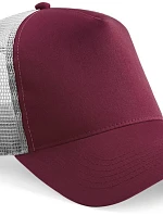 Beechfield B 640 5-panelová čiapka typu „trucker“ 53.0640 bordová/svetlosivá