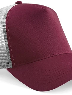 Beechfield B 640 5-panelová čiapka typu „trucker“ 53.0640 bordová/svetlosivá