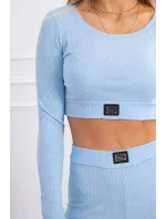 Komplet z blúzok top prążkowany niebieski Komplet z blúzok top prążkowany niebieski