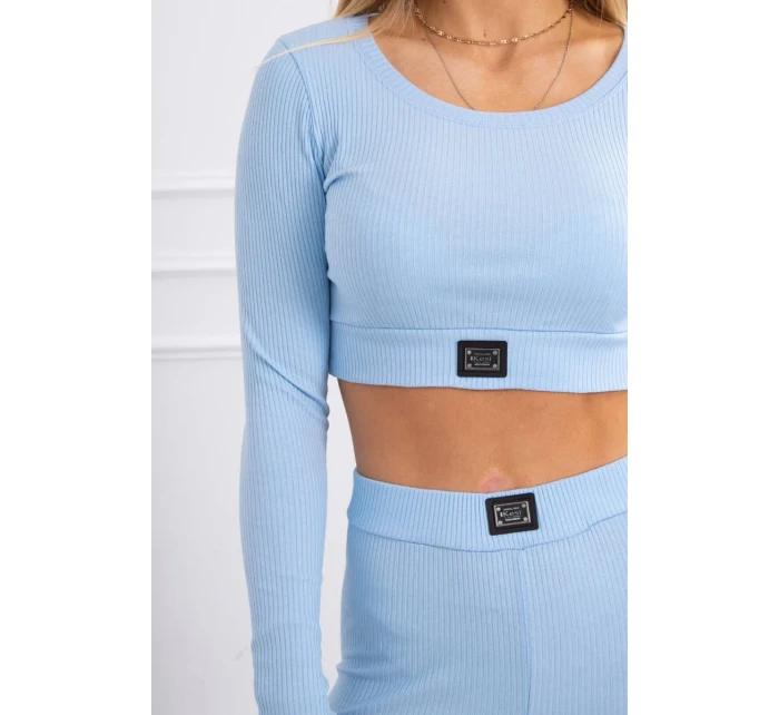 Komplet z blúzok top prążkowany niebieski Komplet z blúzok top prążkowany niebieski