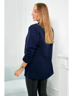 Bunda s chlopňou elegantná tmavomodrá
