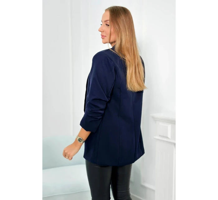 Bunda s chlopňou elegantná tmavomodrá