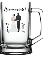 Personalizovaný pivný pohár so svadobným párom