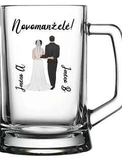 Personalizovaný pivný pohár so svadobným párom