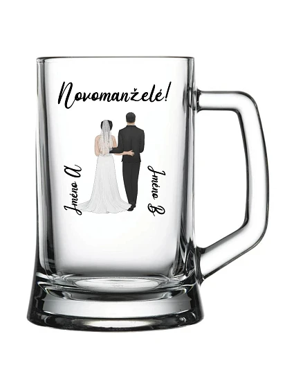 Personalizovaný pivný pohár so svadobným párom