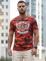 Pánske oranžové tričko s potlačou moro FashionStreet NX2004R